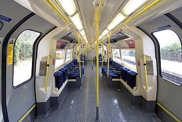 Interior of a London underground train, London, England, United Kingdom, Europe