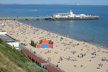 The beach and pier at Bournemouth, Dorset, England, United Kingdom, Europe