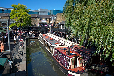 The waterbus at Camden Lock, London, NW1, England, United Kingdom, Europe