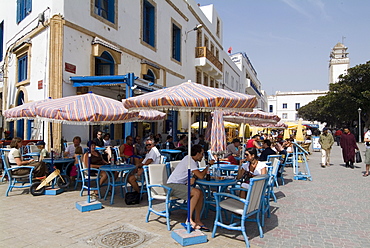 Cafe in square, Essaouira, Morocco, North Africa, Africa