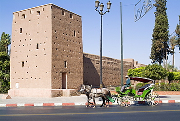 Ramparts, part of City Walls, Marrakech, Morocco, North Africa, Africa