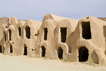 Berber grain storage units, now a hotel, Ksar Halouf, Tunisia, North Africa, Africa