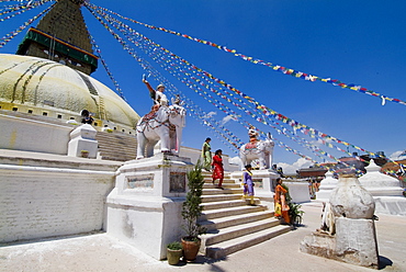 Boudhanath (Bodhnath) Stupa, UNESCO World Heritage Site, Kathmandu, Nepal, Asia