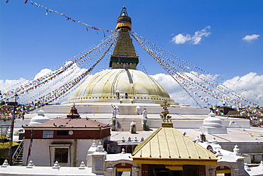 Boudhanath (Bodhnath) Stupa, UNESCO World Heritage Site, Kathmandu, Nepal, Asia