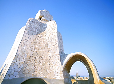 Gaudi architecture, Barcelona, Catalonia (Cataluna) (Catalunya), Spain, Europe