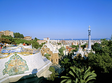 Parc Guell by Gaudi, Barcelona, Catalonia (Cataluna) (Catalunya), Spain, Europe