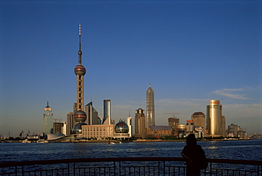 City skyline, Oriental Pearl Tower, Huangpu River, Shanghai, China, Asia