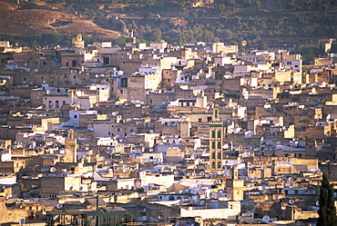 View over the city, Fez, Morocco, North Africa, Africa