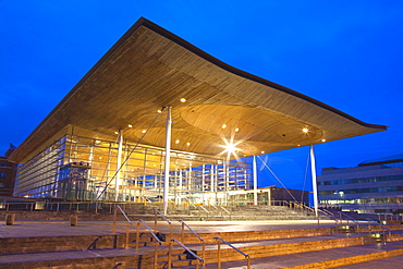 The Senedd (Welsh National Assembly Building), Cardiff Bay, Cardiff, South Wales, Wales, United Kingdom, Europe