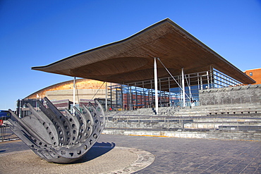 The Senedd (Welsh National Assembly Building), Cardiff Bay, Cardiff, South Wales, Wales, United Kingdom, Europe