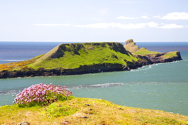 Worms Head, Rhossili Bay, Gower Peninsula, Wales, United Kingdom, Europe