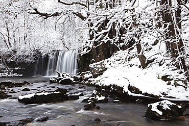 Sgwd Ddwli Waterfall, Brecon Beacons National Park, Powys, Wales, United Kingdom, Europe 