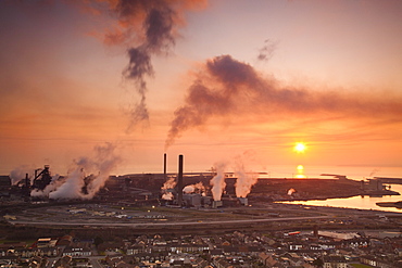 Blast furnaces, Corus Steelworks, Port Talbot, Glamorgan, Wales, United Kingdom, Europe 