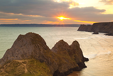 Three Cliffs Bay, Gower, Wales, United Kingdom, Europe 