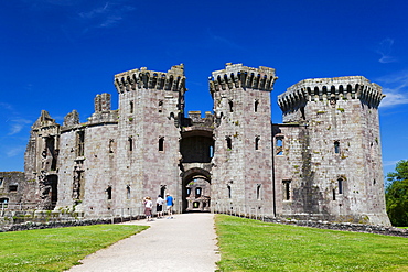 Raglan Castle, Monmouthshire, Wales, United Kingdom, Europe 