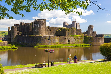 Caerphilly Castle, Gwent, Wales, United Kingdom, Europe 