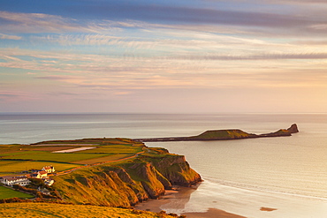 Rhossili Bay, Worms End, Gower Peninsula, Wales, United Kingdom, Europe