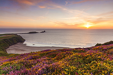 Rhossili Bay, Worms End, Gower Peninsula, Wales, United Kingdom, Europe