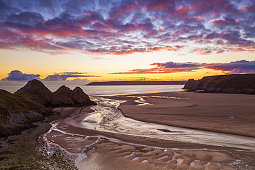 Three Cliffs Bay, Gower, Wales, United Kingdom, Europe