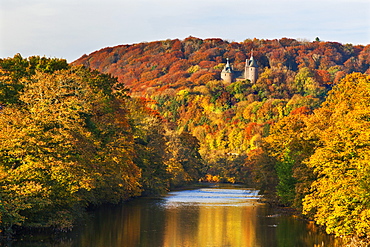 Castle Coch (Castell Coch) (The Red Castle) in autumn, Tongwynlais, Cardiff, Wales, United Kingdom, Europe