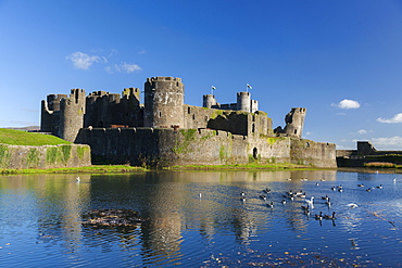 Caerphilly Castle, Cardiff, Wales, United Kingdom, Europe