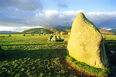 The prehistoric Castlerigg Stone Circle, Keswick, Lake District, Cumbria, England, UK