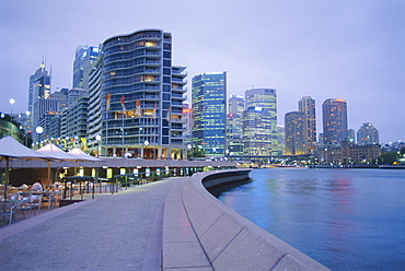 City skyline at dusk, Sydney, New South Wales, Australia