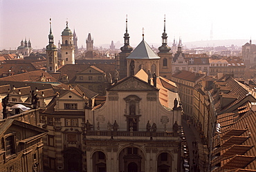 Klementinum rooftop view, Krizovnicke Namesti, Prague, Czech Republic, Europe