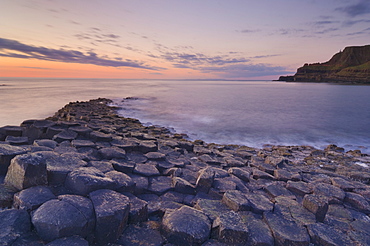 Hexagonal basalt columns of the Giant's Causeway, UNESCO World Heritage Site and Area of Special Scientific Interest, near Bushmills, County Antrim, Ulster, Northern Ireland, United Kingdom, Europe