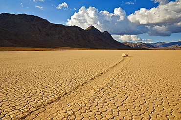 The Grandstand in Racetrack Valley, a dried lake bed known for its sliding rocks on the Racetrack Playa, Death Valley National Park, California, United States of America, North America