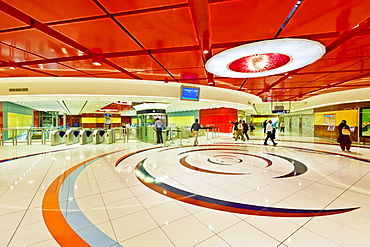 Al Fahidi Metro Station interior, Bur Dubai, Dubai, United Arab Emirates, Middle East