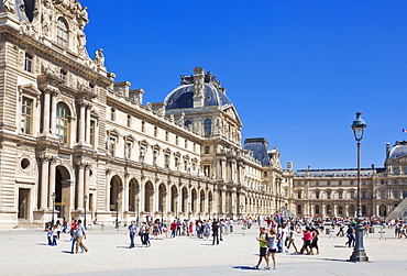 Tourists at The Louvre art gallery and Museum, Paris, France, Europe