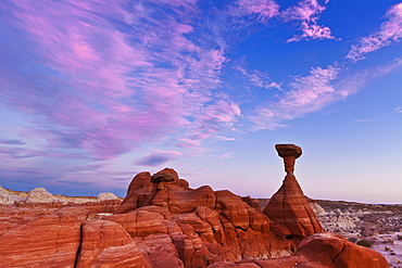 Toadstool Paria Rimrocks at sunset, near Kanab, Grand Staircase-Escalante National Monument, Utah, United States of America, North America 