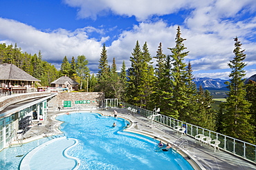 Banff Upper Hot Springs Pool, Banff Hot Springs, Banff township, Banff National Park, UNESCO World Heritage Site, Alberta, The Rockies, Canada, North America