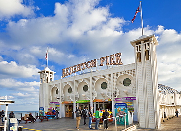 Entrance to Brighton Pier, Brighton, East Sussex, England, United Kingdom, Europe