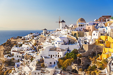 Windmill and traditional houses, Oia, Santorini (Thira), Cyclades Islands, Greek Islands, Greece, Europe