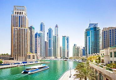 Dubai Marina skyline and harbour, Dubai City, United Arab Emirates, Middle East