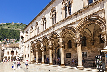 Rectors Palace and Cultural History Museum Street View, Dubrovnik Old Town, Dalmatian Coast, Dubrovnik, Croatia, EU, Europe