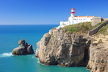 Cape St. Vincent Lighthouse, West Algarve Coast, Cape St. Vincent, Sagres, Algarve, Portugal, Europe