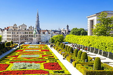 Cityscape at Mont des Arts Garden, Brussels, Belgium, Europe