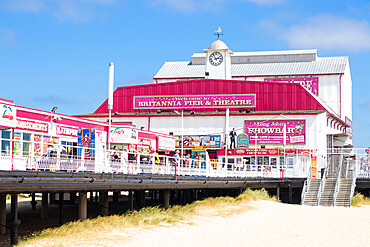 Great Yarmouth Britannia Pier and seaside theatre with shows, bars, arcades and rides, Great Yarmouth, Norfolk, England, United Kingdom, Europe