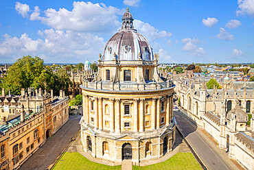 Radcliffe Camera and walls of Brasenose College and All Souls College, Oxford University Oxfordshire, England, United Kingdom, Europe