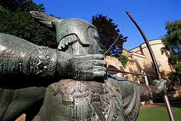 Statue of Robin Hood, Nottingham, Nottinghamshire, England, United Kingdom, Europe