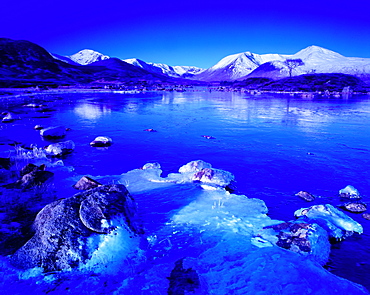 Rannoch Moor in winter, Highland Region, Scotland, UK, Europe