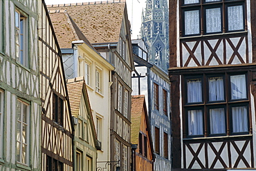 Traditional architecture, Rouen, Seine-Maritime, Haute Normandie (Normandy), France, Europe