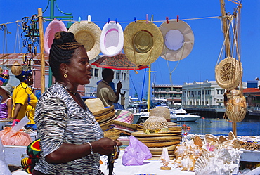Souvenir market stall, Barbados, Caribbean, West Indies