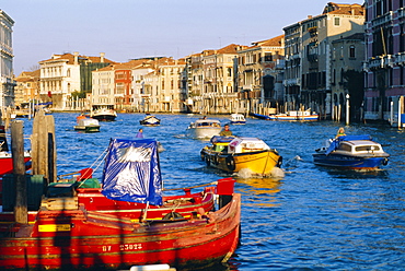 Boat traffic on the Grand Canal, Venice, Veneto, Italy 