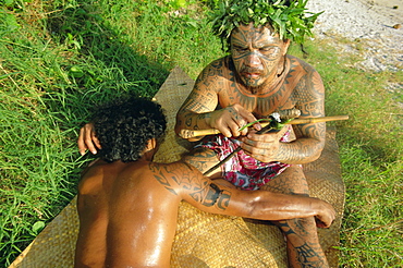 Tavita Manea, tattooer, Moorea, Society Islands, French Polynesia, South Pacific Islands, Pacific