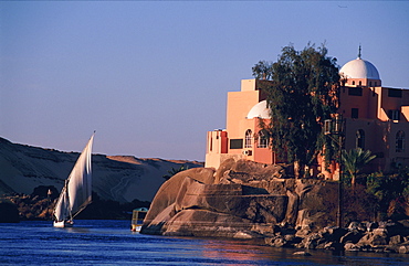 Felucca on the Nile at Aswan, Egypt, Africa