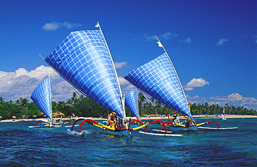 Modern fishing boats, Bali, Indonesia, Asia